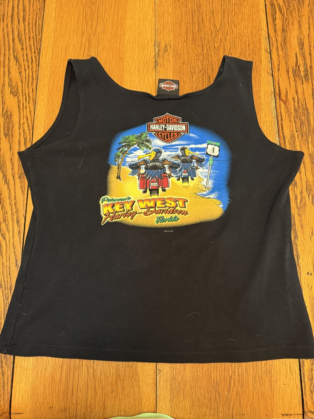 Harley-Davidson Shirt Womens Large Key West Florida Tank Top Biker 2010 USA